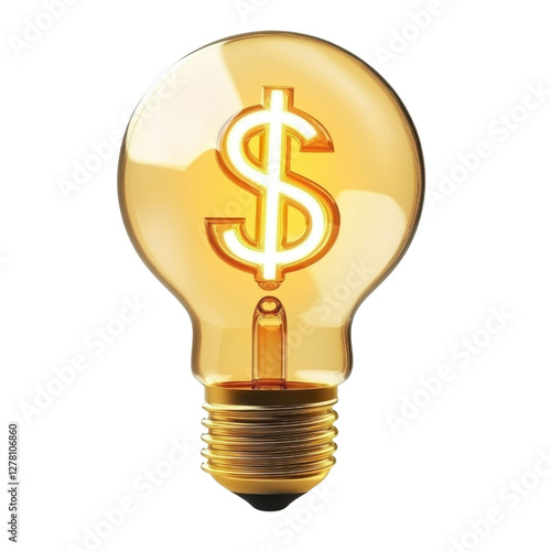 Conceptual light bulb with dollar symbol representing investment ideas