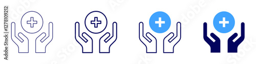 Medical patient care plans icon in 4 different styles. Thin Line, Line, Bold Line, Duotone. Duotone style. Editable stroke