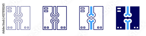 Medical research institute icon in 4 different styles. Thin Line, Line, Bold Line, Duotone. Duotone style. Editable stroke