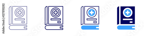 Medical research lab studies icon in 4 different styles. Thin Line, Line, Bold Line, Duotone. Duotone style. Editable stroke