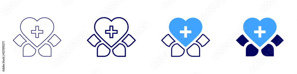 Medical telemedicine icon in 4 different styles. Thin Line, Line, Bold Line, Duotone. Duotone style. Editable stroke Medical telemedicine icon in 4 different styles. Thin Line, Line, Bold Line, Duotone. Duotone style. Editable stroke