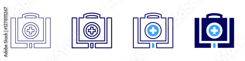 Medical telehealth consultation icon in 4 different styles. Thin Line, Line, Bold Line, Duotone. Duotone style. Editable stroke