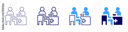 Medical testing services icon in 4 different styles. Thin Line, Line, Bold Line, Duotone. Duotone style. Editable stroke