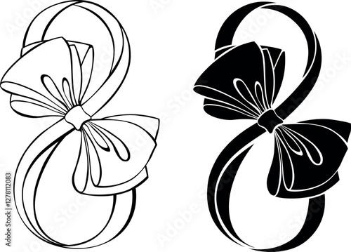 Eight with outline bow