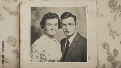 Wallpaper Mural Vintage black and white photo of a young couple. Torontodigital.ca