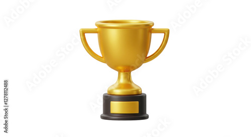 Trophy cup winner success champion icon sign or symbol 3d illustration