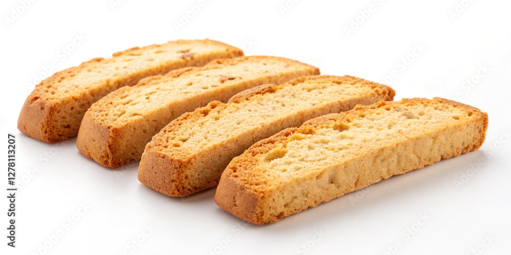 Biscotti Isolated on a White Background, Perfect for Coffee Pairing