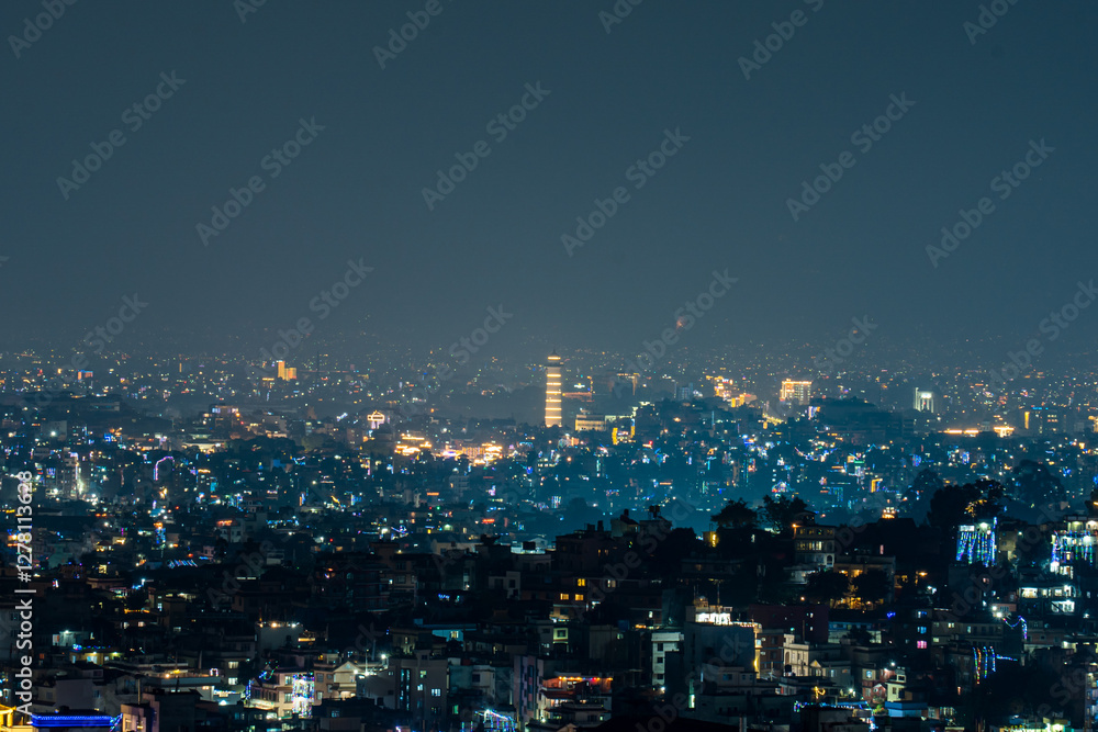 The twinkling lights of Kathmandu City, Nepal The twinkling lights of Kathmandu City, Nepal