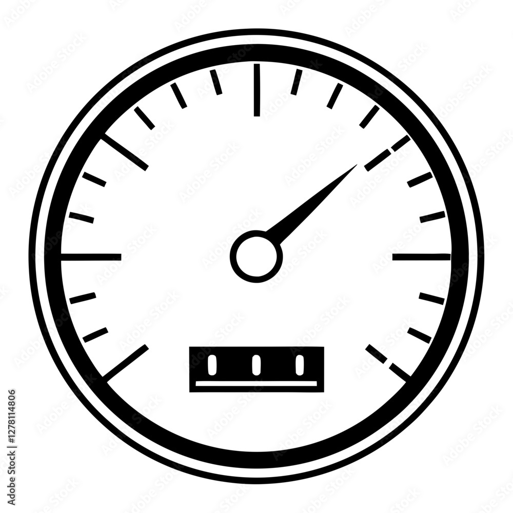 Analog Gauge or Meter Icon – Black and White Vector Illustration Analog Gauge or Meter Icon – Black and White Vector Illustration