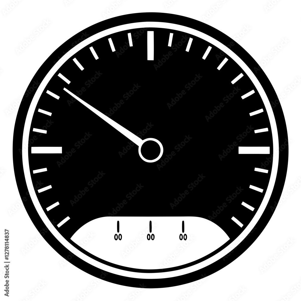 Analog Gauge or Meter Icon – Black and White Vector Illustration Analog Gauge or Meter Icon – Black and White Vector Illustration