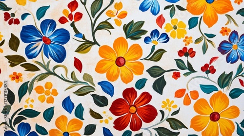 Wallpaper Mural A Stunning Floral Painting with Vibrant Colors and Intricate Details Torontodigital.ca