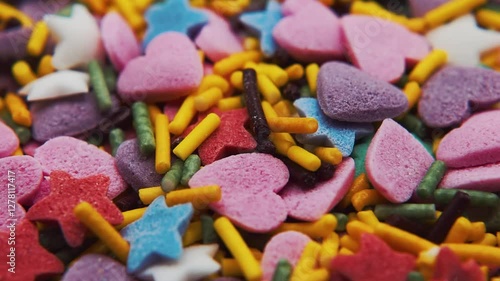 Close-up of confectionery decorations.