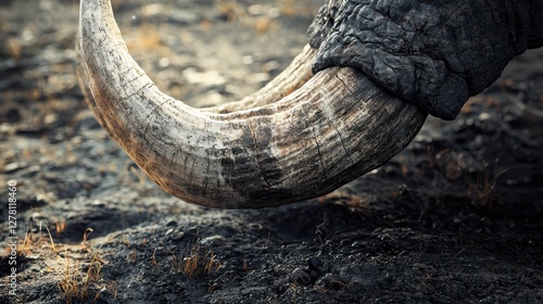Wallpaper Mural Close-Up of Elephant Trunk Curving on Earthy Ground in Nature Torontodigital.ca
