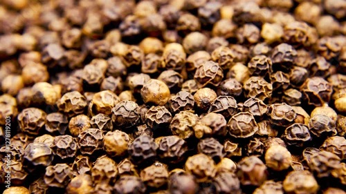 Black pepper seeds close up