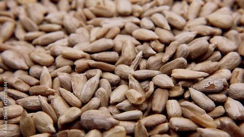 Close-up of peeled sunflower seeds