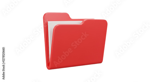 Naklejka Full red folder icon isolated on white