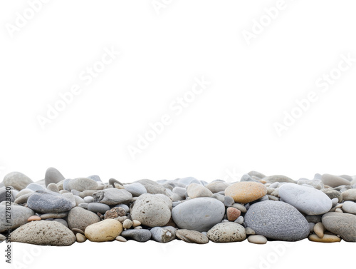 Isolated Pile of Smooth Beach Pebbles
