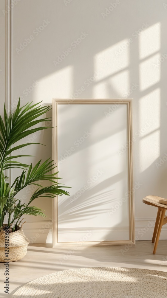Empty Frame in a Stylish Modern Home Interior Empty Frame in a Stylish Modern Home Interior