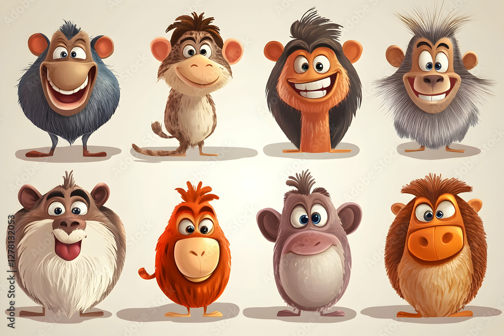 Fototapeta premium set of cartoon animals