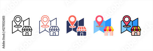 Shopping Center Multistyle Icon Set