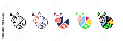 Profit Margin Multistyle Icon Set