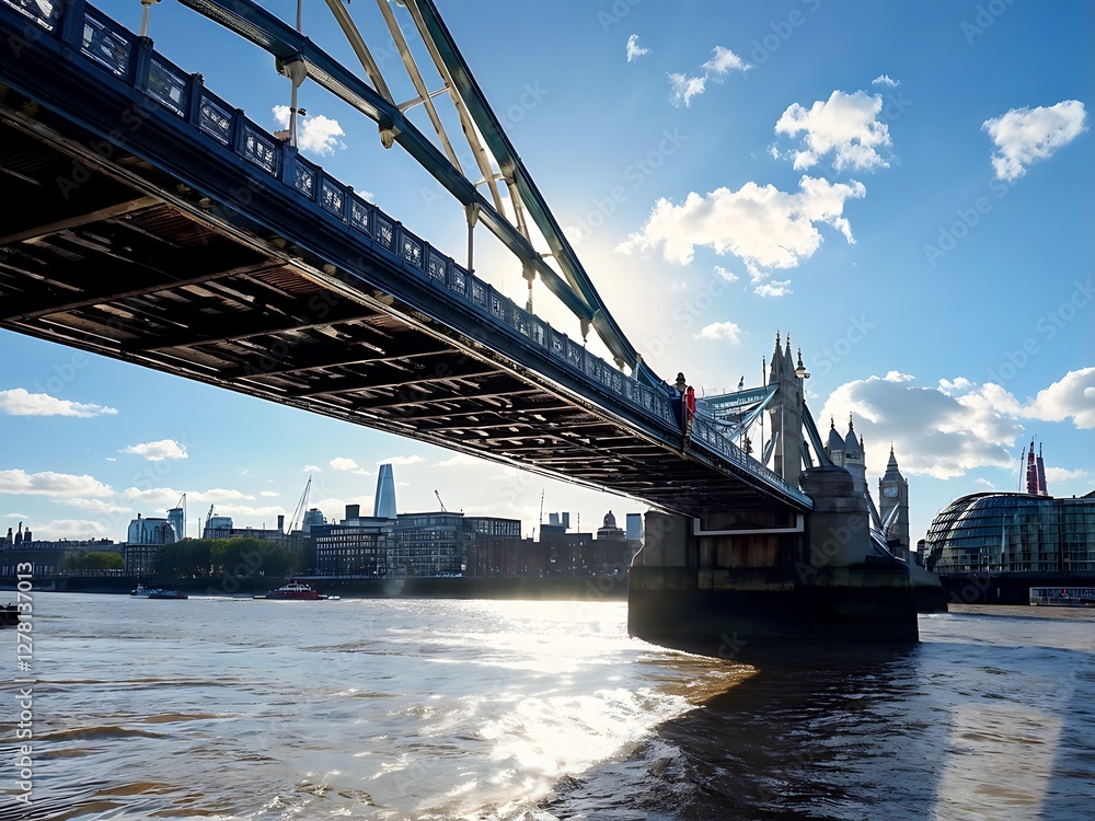 Fototapeta premium Tower Bridge in London with a Blue Sky