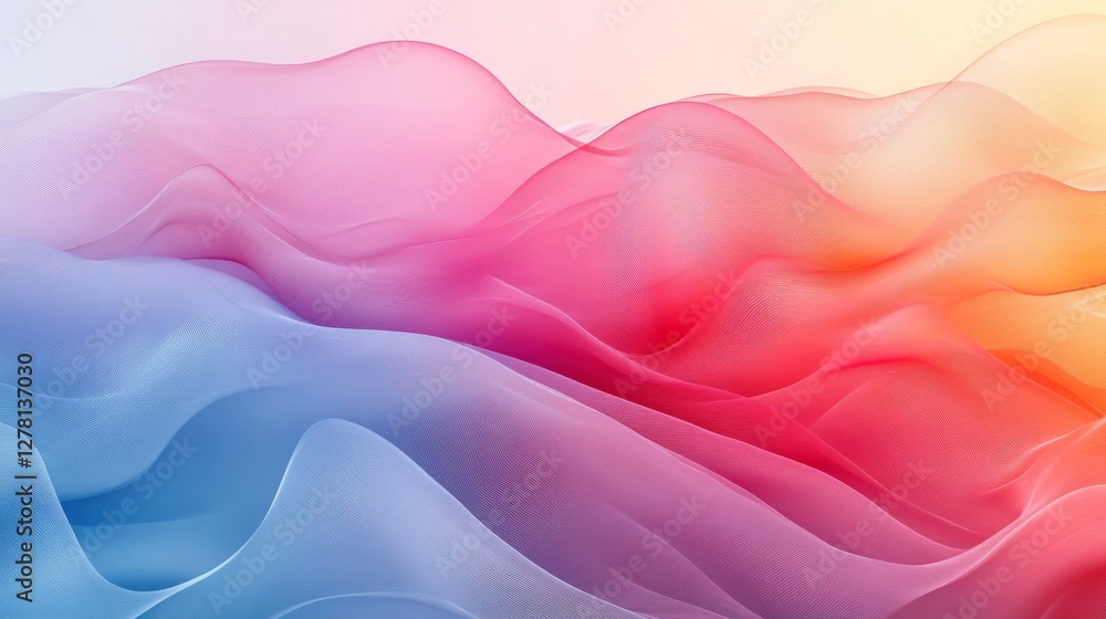 Colorful flowing fabric creating a beautiful gradient abstract design Colorful flowing fabric creating a beautiful gradient abstract design