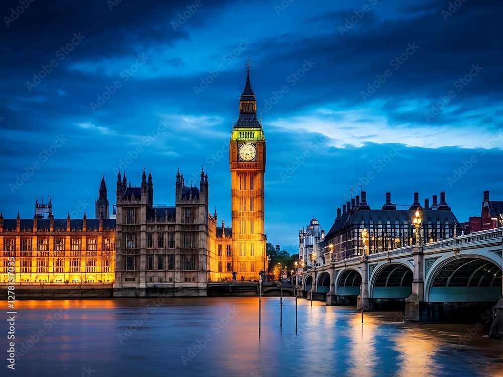 The Iconic Big Ben and Houses of Parliament at Dusk The Iconic Big Ben and Houses of Parliament at Dusk