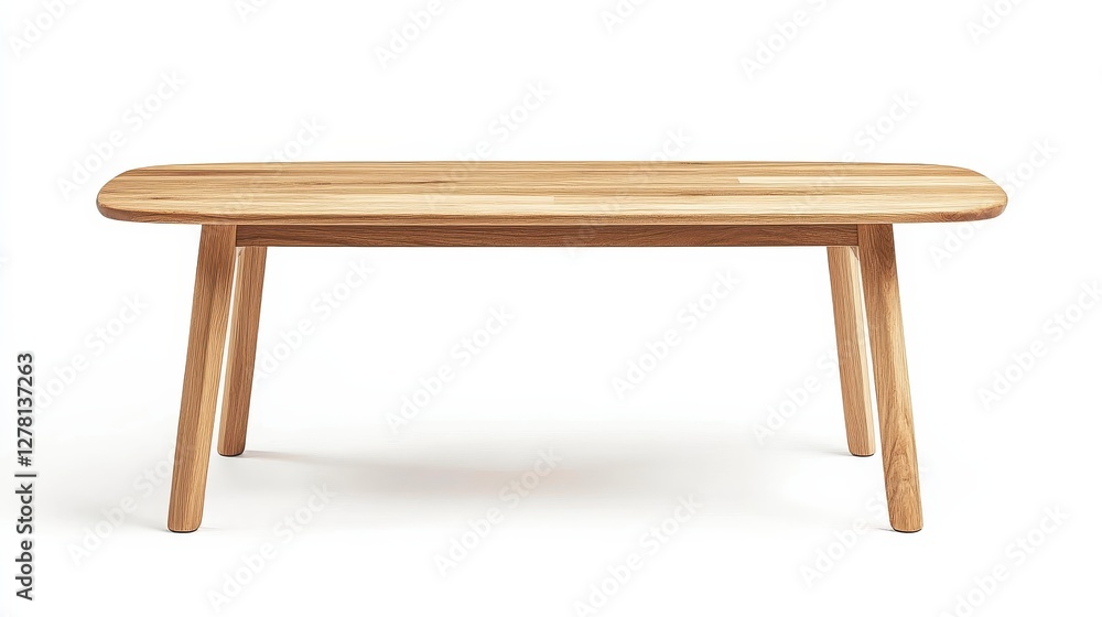 Rustic Light Brown Wooden Dining Table on White Background Rustic Light Brown Wooden Dining Table on White Background