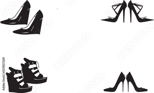 wedged pumps on clean vector
