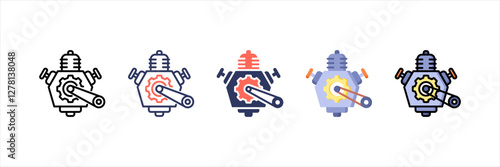 Engine Multistyle Icon Set