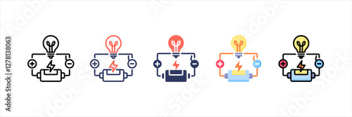 Electrical Multistyle Icon Set