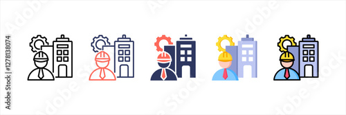 Civil Engineering Multistyle Icon Set