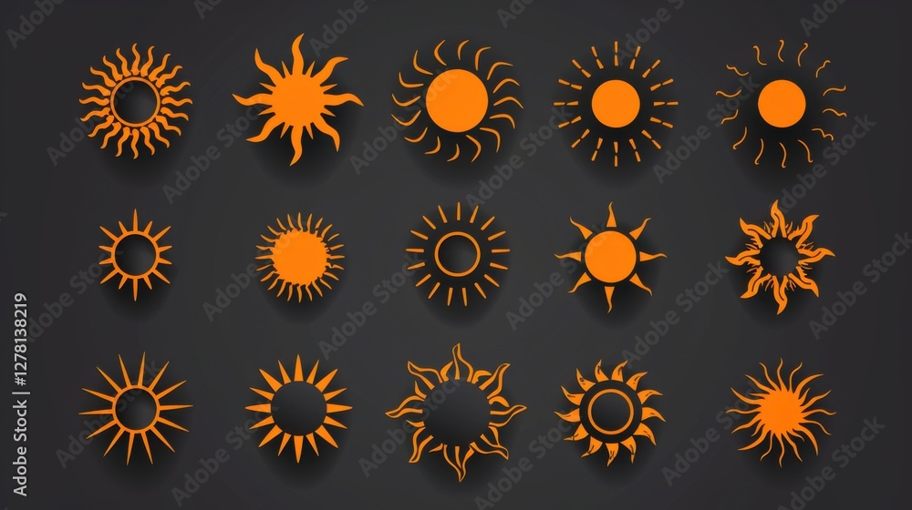 Radiant Sun: A Stunning Collection of Simple Vector Icons Radiant Sun: A Stunning Collection of Simple Vector Icons