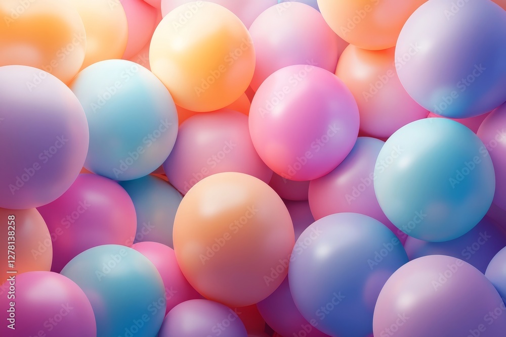 A vibrant cluster of colorful balloons filling the frame, creating a joyful and celebratory atmosphere. The balloons are in various pastel hues, adding a soft and playful touch A vibrant cluster of colorful balloons filling the frame, creating a joyful and celebratory atmosphere. The balloons are in various pastel hues, adding a soft and playful touch
