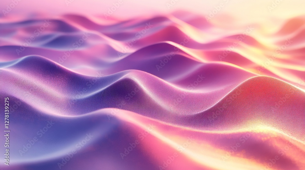 Obraz premium Abstract Colorful Fabric Waves Lit with Beautiful Pink and Purple Tones