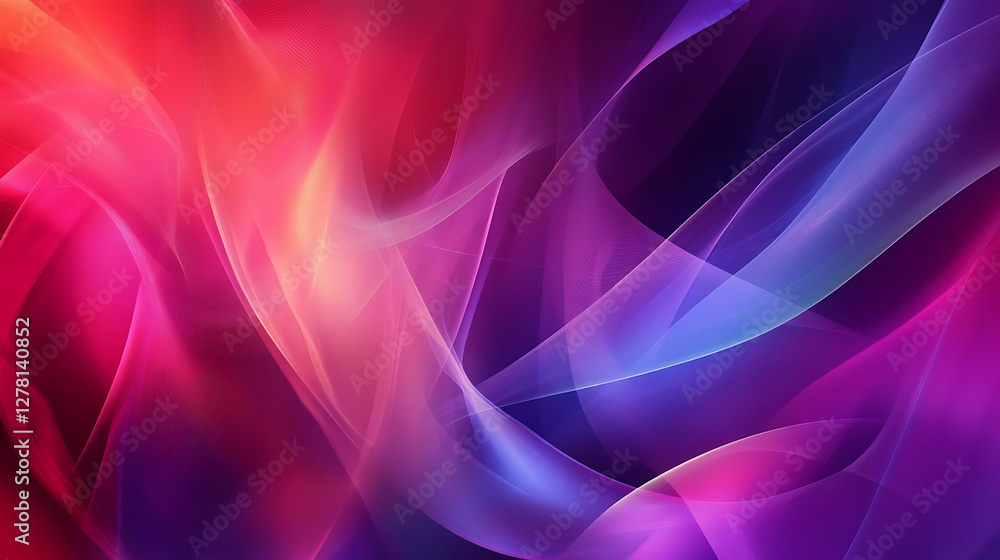 Obraz premium Abstract flowing ribbons of vibrant colors create elegant art
