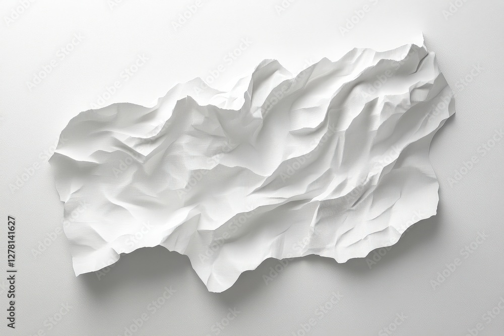 Obraz premium Minimalistic texture design of crumpled white paper for creative projects