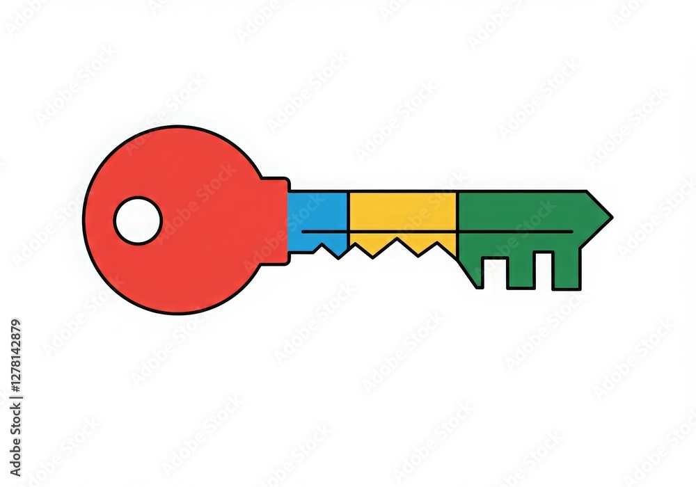 Golden key vector symbol unlocks business success