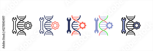 Genetic Editing Multistyle Icon Set