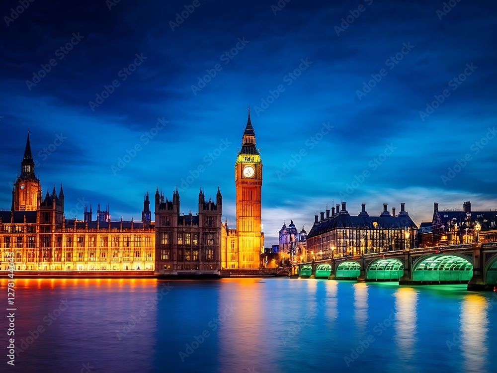 Night View of Big Ben and the Houses of Parliament Night View of Big Ben and the Houses of Parliament