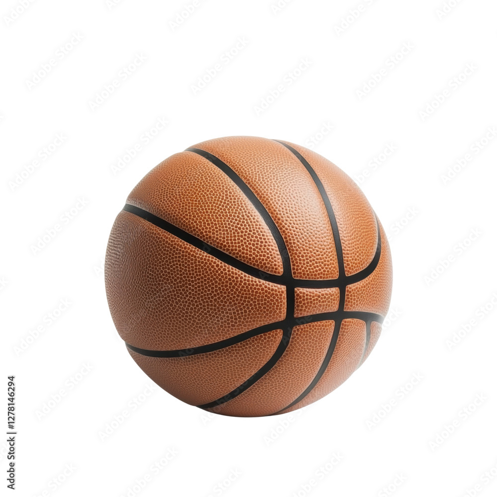 Fototapeta premium realistic basketball with textured surface and black lines, perfect for sports and fitness themes