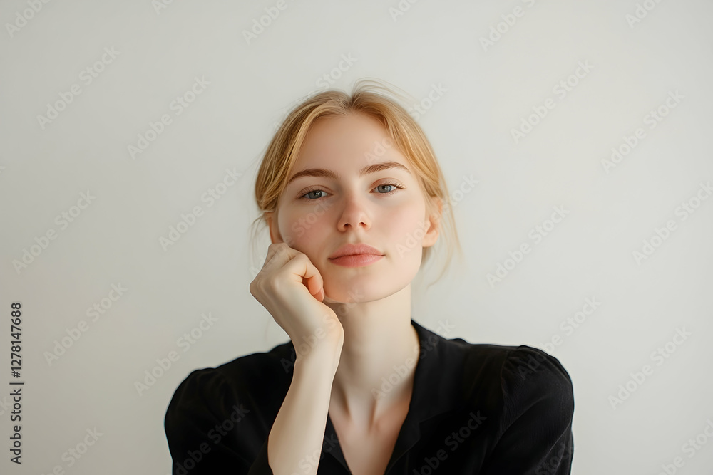 woman, beauty, person, face, business, thinking, people, one, hair, smiling, blond, hand, model, businesswoman, fashion, looking, mouth, expression, studio, smile woman, beauty, person, face, business, thinking, people, one, hair, smiling, blond, hand, model, businesswoman, fashion, looking, mouth, expression, studio, smile
