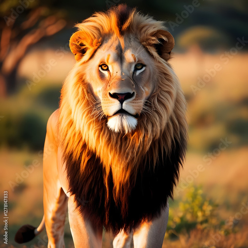portrait of a male lion