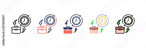Full Time Job Multistyle Icon Set