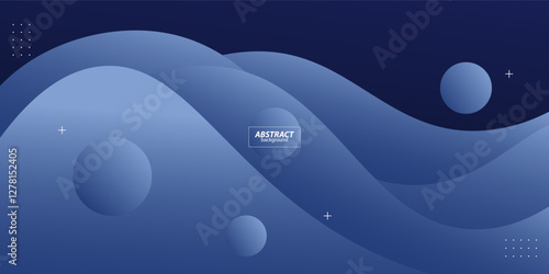 Modern elegant blue abstract wave background for banner, cover, flyer, brochure, poster design, business presentation and website. Vector Eps10