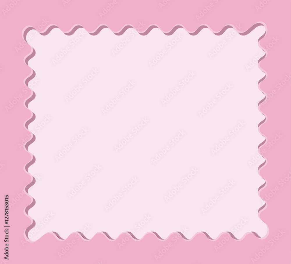 Pink background with wavy frame. Cut paper. Vector illustration for birthday and easter. Template with place for text and design. Blank card for mother's day and valentine's day. Scrapbooking. Pink background with wavy frame. Cut paper. Vector illustration for birthday and easter. Template with place for text and design. Blank card for mother's day and valentine's day. Scrapbooking.