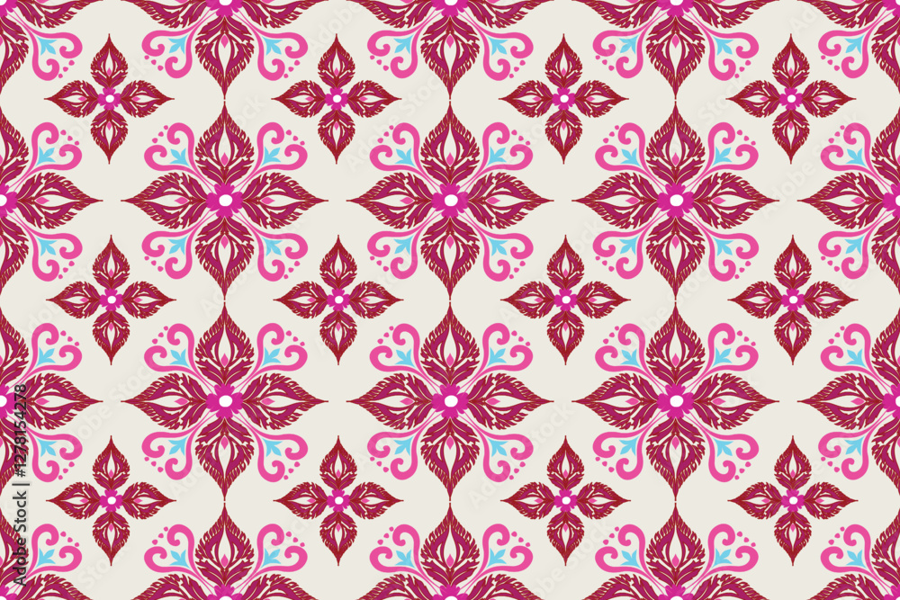 Fototapeta premium Damask Seamless pattern embroidery, Indian Style. art ornament print. Design for Capet, Cover, fabric, drapery, table linens, and for clothing