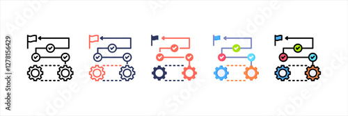 Process Multistyle Icon Set