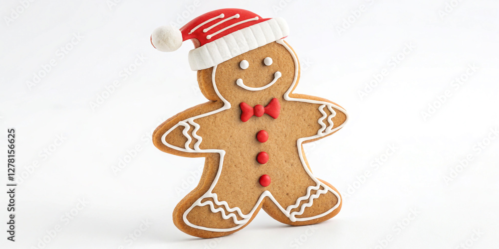 Obraz premium A Gingerbread Man Christmas Decoration Isolated for Holiday Cheer